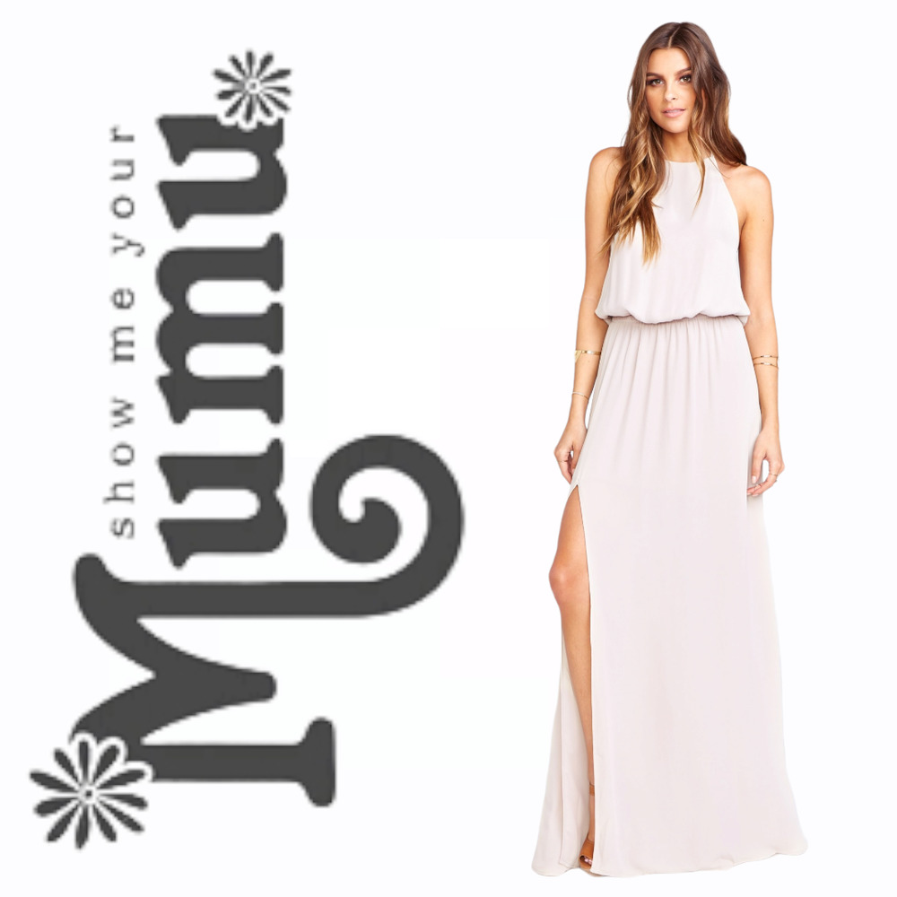 Show Me Your MuMu Heather Halter Dress Beige
